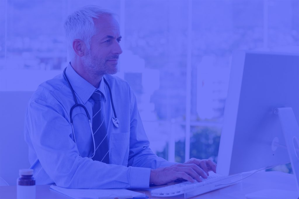Telemedicine doctor on computer