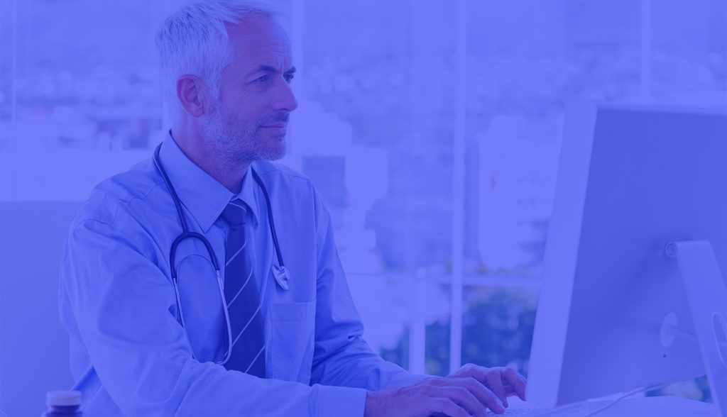 Telemedicine doctor on computer